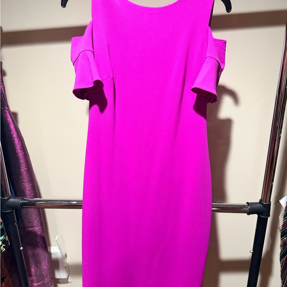 Calvin Klein Vibrant Pink One-Shoulder Dress